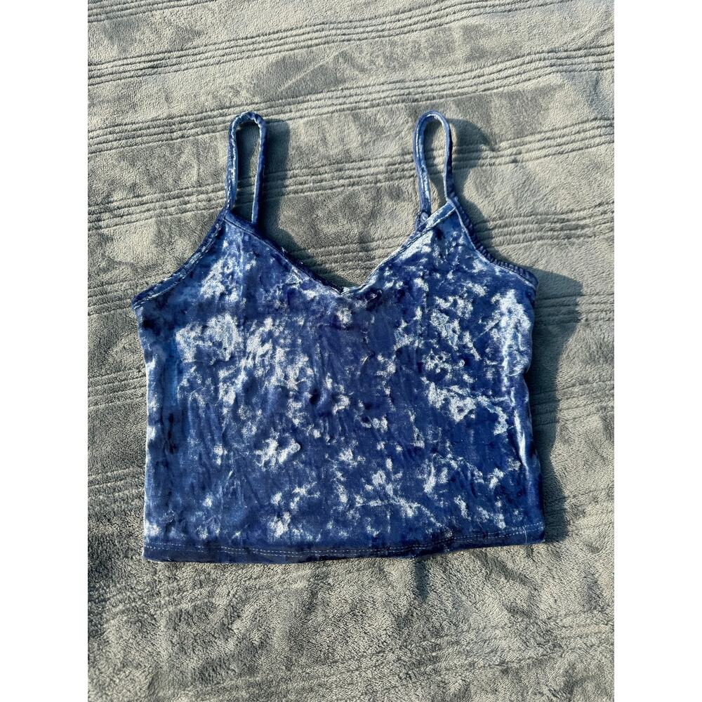 Forever 21 Blue Velvet Crop Top Tank Women's Small - Picture 3 of 10